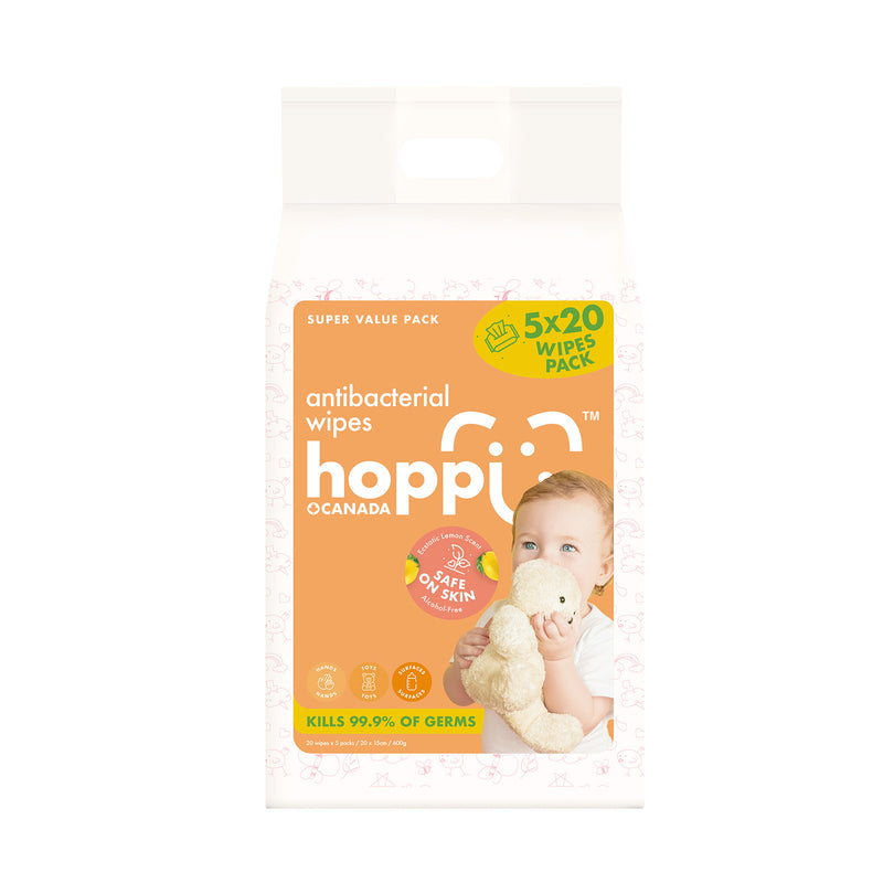 Hoppi Baby Antibacterial Wipes 20s (Bundle of 5)