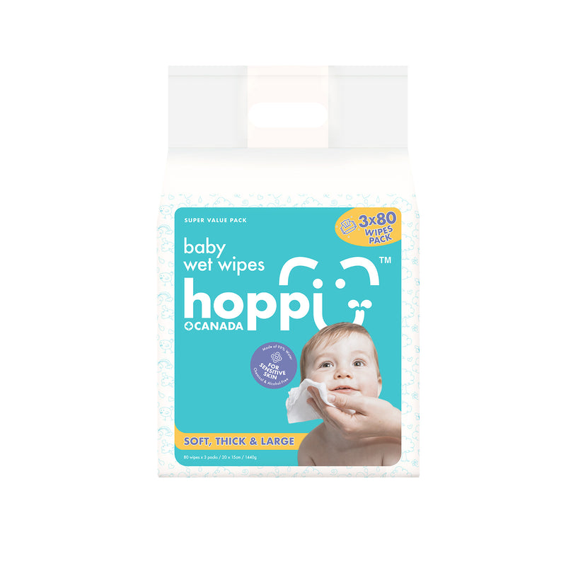 Hoppi Baby Wet Wipes 80s (Bundle of 3)