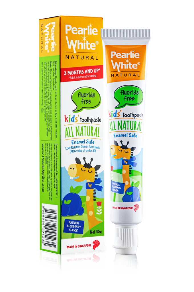 Pearlie White Enamel Safe Kids Fluoride Blueberry Toothpaste 45g